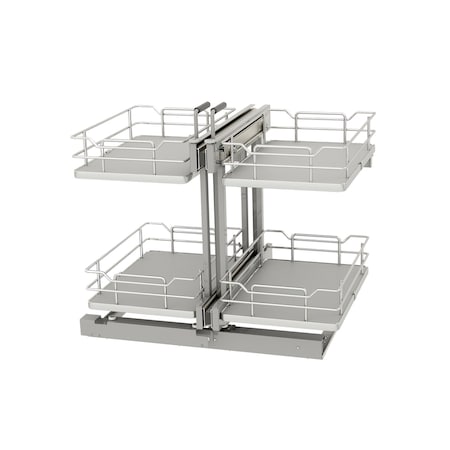 Rev-A-Shelf Steel, Gray, 26.4 in W, 23.66 in H, 20.4 in L, Gray 53PSPE-15SC-GR